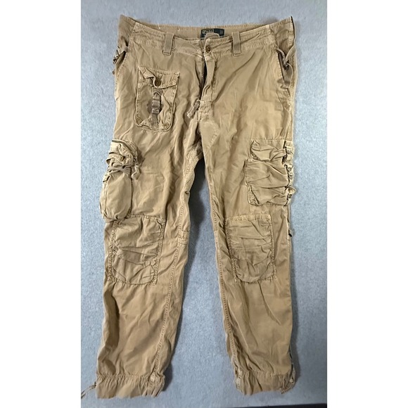 Polo by Ralph Lauren Other - Vintage Polo Ralph Lauren Cargo Pants Mens 36x32 Tan Khaki Military Paratrooper